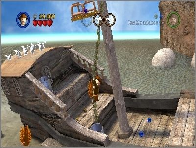 Podejdź do wraku statku i wejdź na pokład - Chapter 4 - Trouble in the Sky (cz.2) - Ostatnia Krucjata - LEGO Indiana Jones: The Original Adventures - poradnik do gry