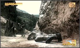 Kiedy odwrócą się i pójdą sprawdzić hałas, przeczołgaj się dalej - South America - Mountain Trail Riverside | Akt drugi Metal Gear Solid 4 - Metal Gear Solid 4: Guns of the Patriots - poradnik do gry