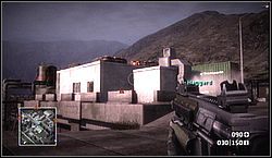 Piąta skrzynka stoi w bazie, w której uzupełniasz paliwo do helikoptera - Złoto do odnalezienia - Air Force One | Kampania | Battlefield Bad Company - Battlefield: Bad Company - poradnik do gry