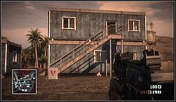 Pierwszą skrzynkę znajdziesz w obozie, który napotkasz tuż po zdobyciu pierwszego czołgu - Złoto do odnalezienia - Ghost Town | Kampania | Battlefield Bad Company - Battlefield: Bad Company - poradnik do gry