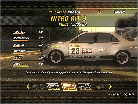 Możesz w swoim wozie zamontować wiele różnych ciekawych instalacji - nowe hamulce, bardziej wydajny system dozowania nitro, wzmocnioną klatkę czy lepszy silnik - [Tryb Flatout] Tuningowanie samochodów | FlatOut Apokalipsa - FlatOut: Apokalipsa - poradnik do gry