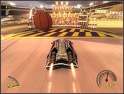 Naciśnij klawisz odpowiedzialny za wystrzelenie kierowcy w momencie, gdy przedni zderzak zrówna się ze średnicą koła wymalowanego na końcu toru - [Tryb Carnage] Wyzwania cz. 4 | FlatOut Apokalipsa - FlatOut: Apokalipsa - poradnik do gry