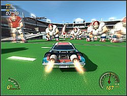 Czasu jest niewiele, musisz się zmieścić z całym trikiem w niespełna piętnastu sekundach, żeby dostać złoto - [Tryb Carnage] Wyzwania cz. 4 | FlatOut Apokalipsa - FlatOut: Apokalipsa - poradnik do gry