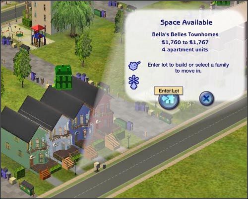 1 - [Otoczenie] Nawigacja po nowej dzielnicy - Rodzaje parceli - The Sims 2: Osiedlowe życie - oficjalny polski poradnik - poradnik do gry