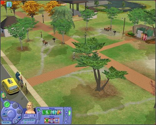 Podczas pobytu w parku spokojnie zaspokoisz podstawowe potrzeby swoich Simów, z pominięciem potrzeby snu (współczynnik energii) - [Otoczenie] Parcele publiczne - Najciekawsze parcele publiczne - The Sims 2: Osiedlowe życie - oficjalny polski poradnik - poradnik do gry