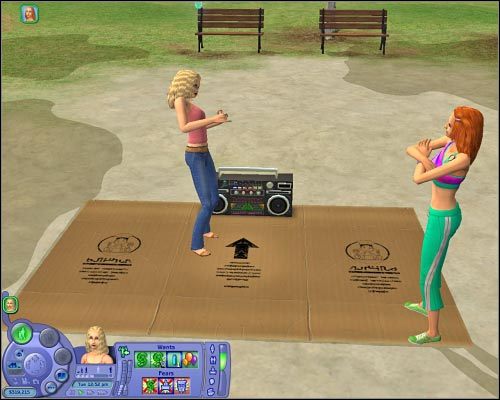 Przetestowanie nowych umiejętności nie zakłada konieczności klikania na innych Simach, tak jak miało to miejsce w przypadku zwykłego tańca - [Simy] Mniej istotne kwestie - Nauka break-dance | The Sims 2 Osiedlowe Życie - The Sims 2: Osiedlowe życie - oficjalny polski poradnik - poradnik do gry