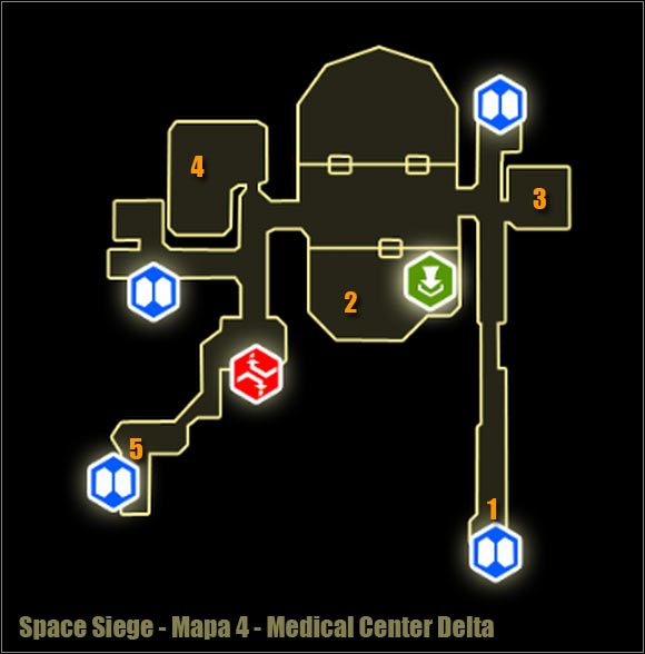 Uwaga - Medical Center Delta - Mapa okolicy | Poziom 4 w Space Siege - Space Siege - poradnik do gry