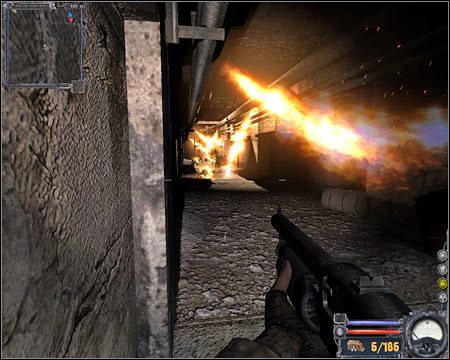W taki właśnie sposób musisz dotrzeć do przeciwległego końca tego korytarza - Questy (cz.1) | Podziemia Agropromu | Stalker Czyste Niebo - S.T.A.L.K.E.R.: Czyste Niebo - poradnik do gry