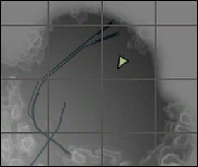 Skierowałem się ku sporemu budynkowi przypominającemu wieżę i skręciłem za nim w lewo w stronę przewróconej, wrytej w ziemię, pomarańczowo-srebrnej rury (ma kolorowe paski), leżącej przy budynku - Wyrocznia | Przygoda | Hard Truck Apocalypse - Hard Truck: Apocalypse - poradnik do gry