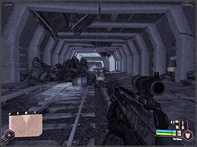 Przystąp do ostrzału, eliminując z bezpiecznej odległości maszynę wroga (screen) - Znalezienie terminalu załadunkowego (2) | Misja 5 | Crysis Warhead - Crysis: Warhead - poradnik do gry