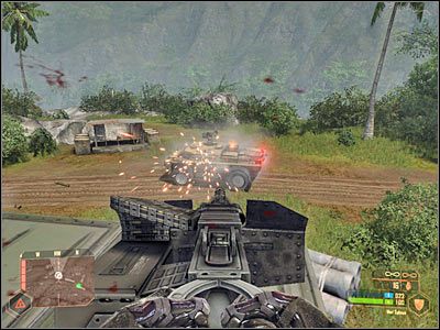 Okazjonalnie będziesz też wpadał na stanowiska maszynowe (screen) - Pozostawanie w zasięgu pociągu #1 | Misja 6 | Crysis Warhead - Crysis: Warhead - poradnik do gry