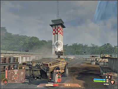 Skieruj się do wnętrza pokazanego na screenie budynku - Nawiązanie łączności z samolotem | Misja 7 | Crysis Warhead - Crysis: Warhead - poradnik do gry