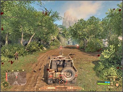 Po dotarciu do zapory musisz wysiąść z pojazdu, gdyż nie możesz przejechać dalej - Dotarcie do kurortu | Misja 1 | Crysis Warhead - Crysis: Warhead - poradnik do gry