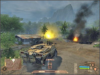 Dojedziesz w końcu do miejsca, w którym znajduje się stacja benzynowa (screen) - Przedostanie się do samolotu VTOL | Misja 2 | Crysis Warhead - Crysis: Warhead - poradnik do gry