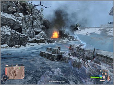 Możesz już udać się w stronę pokazanych na screenie bloków lodu - Pościg za pułkownikiem Lee #1 | Misja 4 | Crysis Warhead - Crysis: Warhead - poradnik do gry