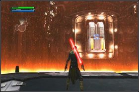 Kota zastawił na Ciebie pułapkę w postaci pomieszczenia z barierą energetyczną - Misja 01 - TIE Fighter Factory (cz.2) - Star Wars: The Force Unleashed - poradnik do gry