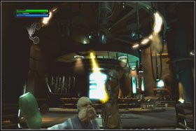 Misję rozpoczynasz w kantynie, a Twoim głównym zadaniem jest bezpieczne doprowadzenie niewidomego generała Koty do platformy lądowniczej - Misja 05 - Cloud City - Star Wars: The Force Unleashed - poradnik do gry