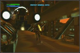 Piąta z kostek jest betonowej rampie, po której co jakiś czas przejeżdża transporter - Misja 05 - Cloud City - Star Wars: The Force Unleashed - poradnik do gry