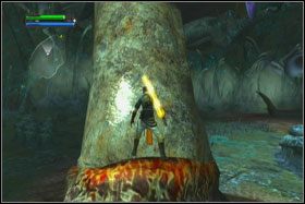 Drugi holocron (Force Talent Sphere) jest zawieszony ponad wielkim zębem sarlacca - Misja 07 - Imperial Felucia (cz.1) - Star Wars: The Force Unleashed - poradnik do gry