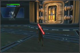 Drogę do następnego pomieszczenia zablokuje Ci bariera energetyczna - Misja 01 - TIE Fighter Factory (cz.3) - Star Wars: The Force Unleashed - poradnik do gry