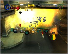 Zniszcz budkę (3/5) oraz wysadź ciężarówkę, by przejść do kolejnej lokacji - You Can Bank on Batman (cz.1) | Heros Episode 1 | LEGO Batman The Videogame - LEGO Batman: The Videogame - poradnik do gry