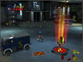 Zniszcz budkę niebieskim vanem, by zdobyć Magnetic Suit dla Robina - The Face-Off (cz.2) | Heros Episode 1 | LEGO Batman The Videogame - LEGO Batman: The Videogame - poradnik do gry