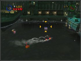 Zaczep hak u podnóża latarni, a nad statkiem pojawi się Kanister (#1) - Batboat Battle (cz.1) | Heros Episode 2 | LEGO Batman The Videogame - LEGO Batman: The Videogame - poradnik do gry
