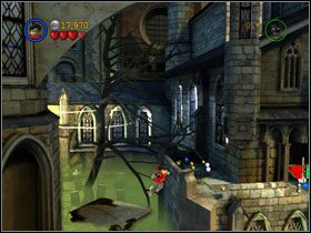 Wróć do lewej wieżyczki i przesuń statuetkę przedłużającą balkon - To the Top of the Tower (cz.1) | Heros Episode 3 | LEGO Batman The Videogame - LEGO Batman: The Videogame - poradnik do gry