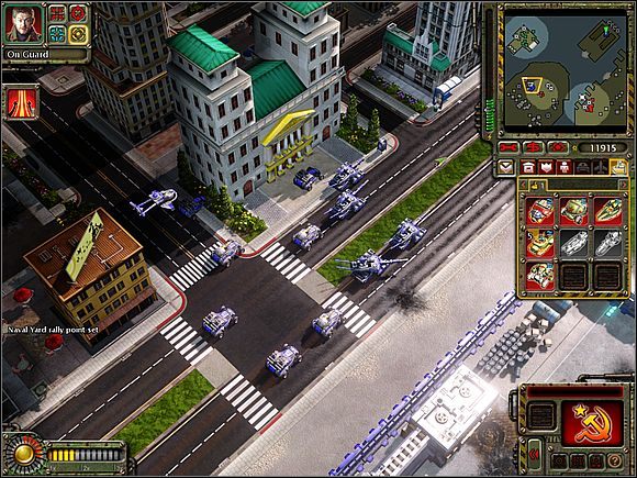 Nie dasz jednak rady pokonać w ten sposób dwóch maszyn latających znajdujących się koło giełdy - Nowy Jork - Opis przejścia (cz.1) - Sowieci - Command & Conquer: Red Alert 3 - poradnik do gry