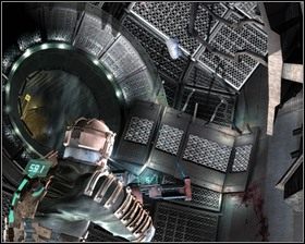 Do maszynowni dostaniemy się ze sterowni, wychodząc przez okrągłe drzwi - Korekta kursu (cz.3) | Rozdział 03 | Solucja Dead Space - Dead Space - poradnik do gry