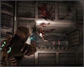 W analogiczny sposób dotrzemy do drzwi do pokoju filtrowania powierza - Groźne środowisko (cz.2) | Rozdział 06 | Solucja Dead Space - Dead Space - poradnik do gry