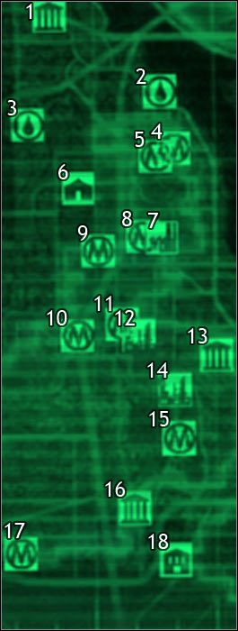 Oznaczenia na mapie - Mapa szczegółowa pustkowi - Sektor 9, 10 | Świat gry Fallout 3 - Fallout 3 - poradnik do gry
