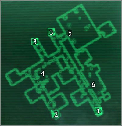 Oznaczenia: 1 - drzwi do Rynek Rivet City - Mapy szczegółowe - Rivet City | Świat gry Fallout 3 - Fallout 3 - poradnik do gry