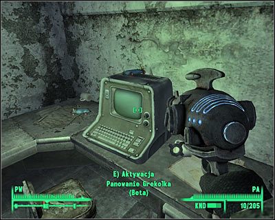 Możesz teraz rozwiązać prostą grę tekstową, polegającą na wybieraniu wariantów zachowania z listy - Główne lokacje G, H, K | Świat gry Fallout 3 - Fallout 3 - poradnik do gry