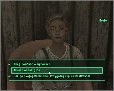 Opcjonalnie możesz przekonać Boba lub Rosie do tego żeby sami wzięli udział w wyborach jako kandydaci na fotel prezydenta - Główne lokacje R (cz.1) | Świat gry Fallout 3 - Fallout 3 - poradnik do gry