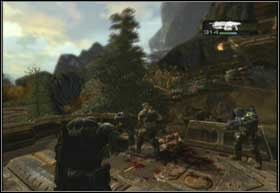 W pewnej chwili Szarańcza przejmie kontrolę nad jedną z platform - Wielkie natarcie | Ostrze włóczni | Gears of War 2 - Gears of War 2 - poradnik do gry