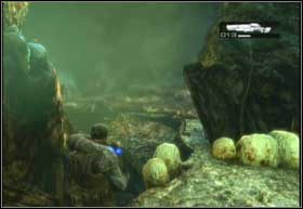 Stojąc przy przed chwilą uzywanej Trice spojrzyj w prawą stronę, nieco za siebie - Rdzenne stworzenia | Mieszkańcy | Gears of War 2 - Gears of War 2 - poradnik do gry