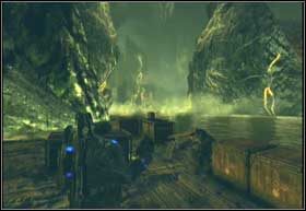 Po stwierdzeniu, że łódź nie nadaje się użytku, kuter przepołowi pomost, na którym stoisz - Wysiedlenie | Nadciągająca burza | Gears of War 2 - Gears of War 2 - poradnik do gry