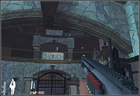 W głównym holu [05] ostrzał prowadzić będą dwaj osobnicy z piętra - Etap I - Whites Estate (cz.2) | Quantum of Solace - Quantum of Solace - poradnik do gry