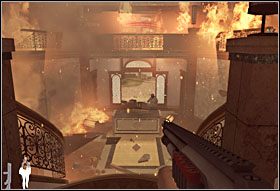 Cały dom zacznie się palić, podczas ucieczki zaatakuje Cię kilku oponentów - Etap I - Whites Estate (cz.2) | Quantum of Solace - Quantum of Solace - poradnik do gry