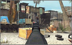 Następnie spójrz w lewo, zobaczysz kolejne baraki - Etap V - Shanty Town | Quantum of Solace - Quantum of Solace - poradnik do gry