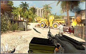 Teraz, gdy napastnicy odeszli w niepamięć, podbiegnij do żółtej koparki i zakończ etap - Etap V - Shanty Town | Quantum of Solace - Quantum of Solace - poradnik do gry