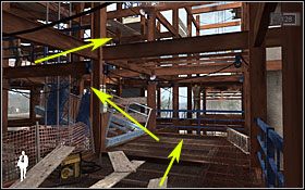 Gdy staniesz na nogi podbiegnij do uszkodzonej windy, a następnie - korzystając z niej - dostań się poziom wyżej - Etap VI - Construction Site | Quantum of Solace - Quantum of Solace - poradnik do gry