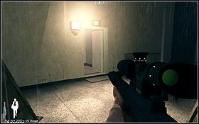 Gdy obie partie odejdą w zaświaty, możesz skierować się do wyjścia [01] , oświetlonych drzwi - Etap VII - Science Center Exterior (cz.1) | Quantum of Solace - Quantum of Solace - poradnik do gry