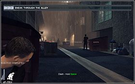 W chwili zbliżenia się do nich, włączy się scenka, a po jej zakończeniu znajdziesz się po drugiej stronie ulicy, w wąskiej uliczce - Etap VII - Science Center Exterior (cz.1) | Quantum of Solace - Quantum of Solace - poradnik do gry