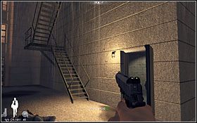 Tuż za rogiem, z zamkniętego pomieszczenia wybiegnie przeciwnik (gdy będziesz bardzo blisko - Etap VII - Science Center Exterior (cz.2) | Quantum of Solace - Quantum of Solace - poradnik do gry