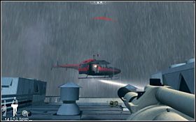 Następnie wyjmij wcześniej zdobyty granatnik i zbliż się do miejsca wybuchu - Etap VII - Science Center Exterior (cz.2) | Quantum of Solace - Quantum of Solace - poradnik do gry