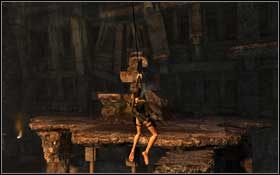 Podejdź do krawędzi i wystrzel linkę z hakiem w kierunku podwieszonego pod sufitem kółka - Mediterranean Sea - The Norse Connection (cz.2) | Solucja Tomb Raider Underworld - Tomb Raider: Underworld - poradnik do gry