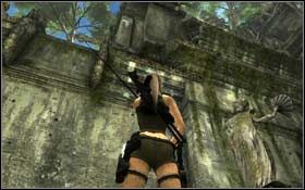 Na prawo od wagi znajdziesz coś w rodzaju drewnianego drążka zakończonego kółkiem, o które można zaczepić hak - Coastal Thailand - Bhogavathi (cz.4) | Solucja Tomb Raider Underworld - Tomb Raider: Underworld - poradnik do gry