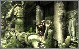 Po obejrzeniu animacji szybko puść drążek (Ctrl ) i szybku wsuń metalową klatkę pod opadającą szalkę - Coastal Thailand - Bhogavathi (cz.4) | Solucja Tomb Raider Underworld - Tomb Raider: Underworld - poradnik do gry